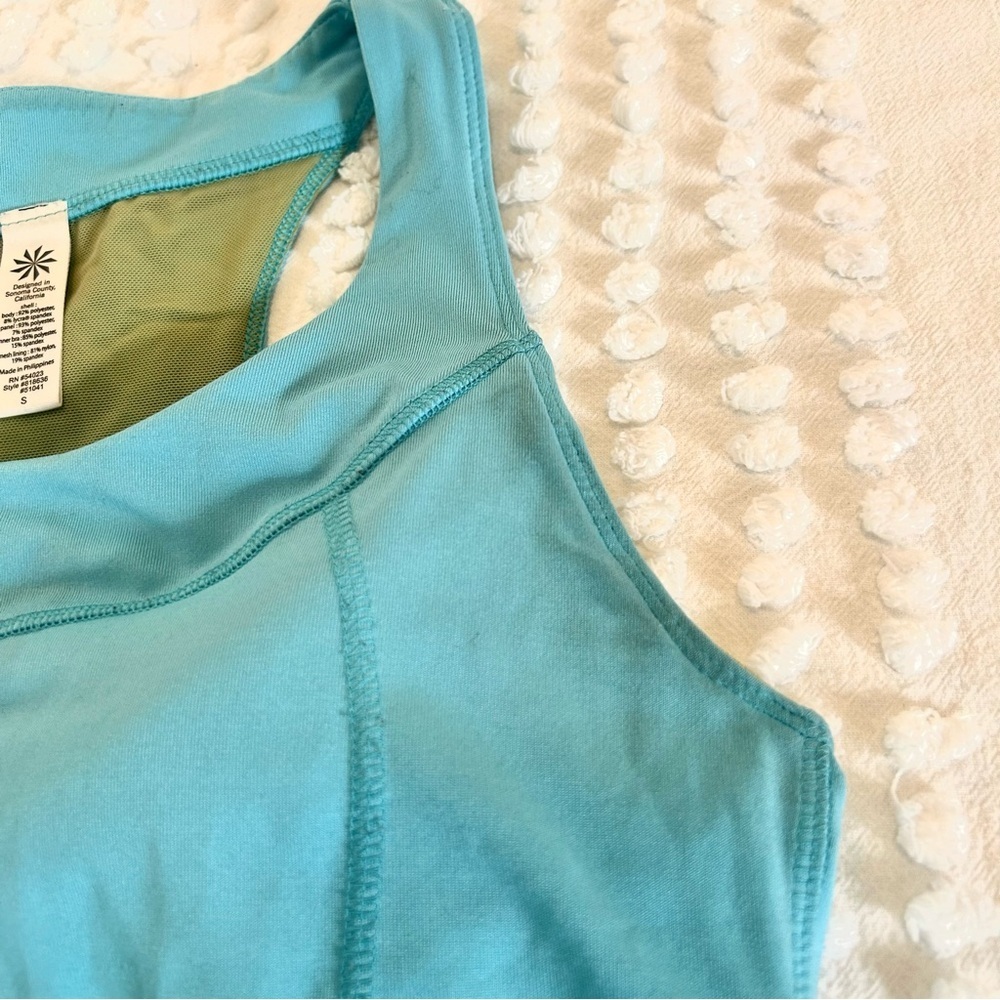Athleta Women’s Turquoise Blue Shelf Bra Workout Racerback Tank Top Sz S - Picture 4 of 6